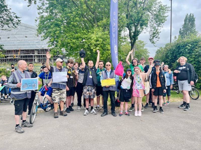 Group of our Foundation Prospects students, who took part in the Pompey Pedals fundraising event.