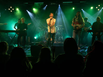 On stage action at the Wedgewood Rooms in Portsmouth.