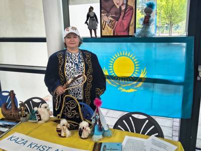 A COPC staff member representing Kazakhstan at COPC Culture Day