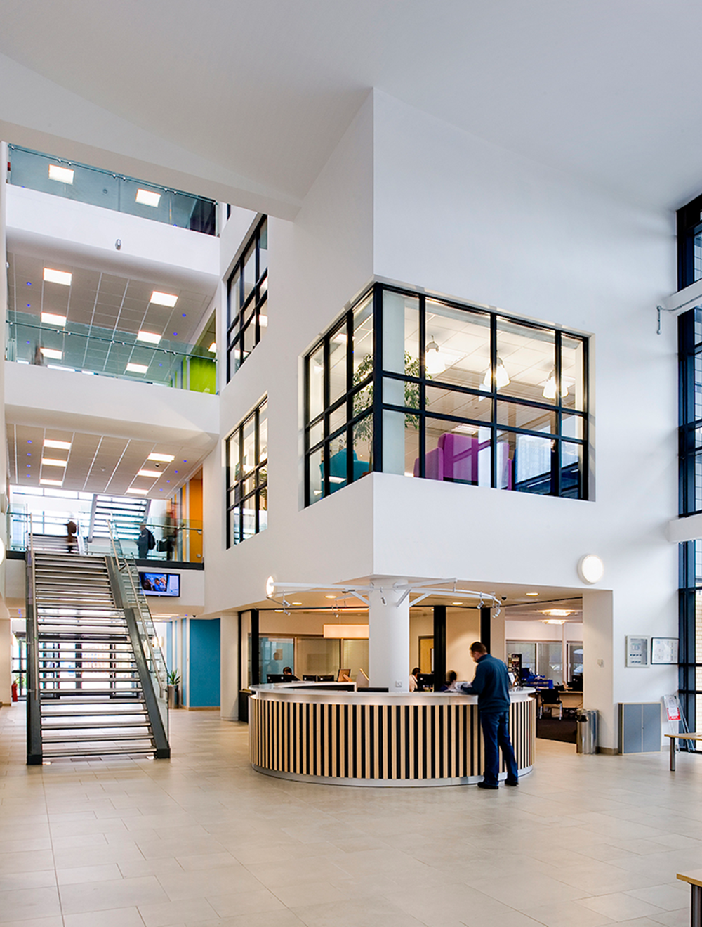 Highbury Campus reception area and stairs