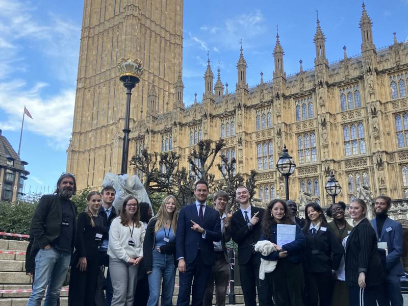 Students outside Westminster