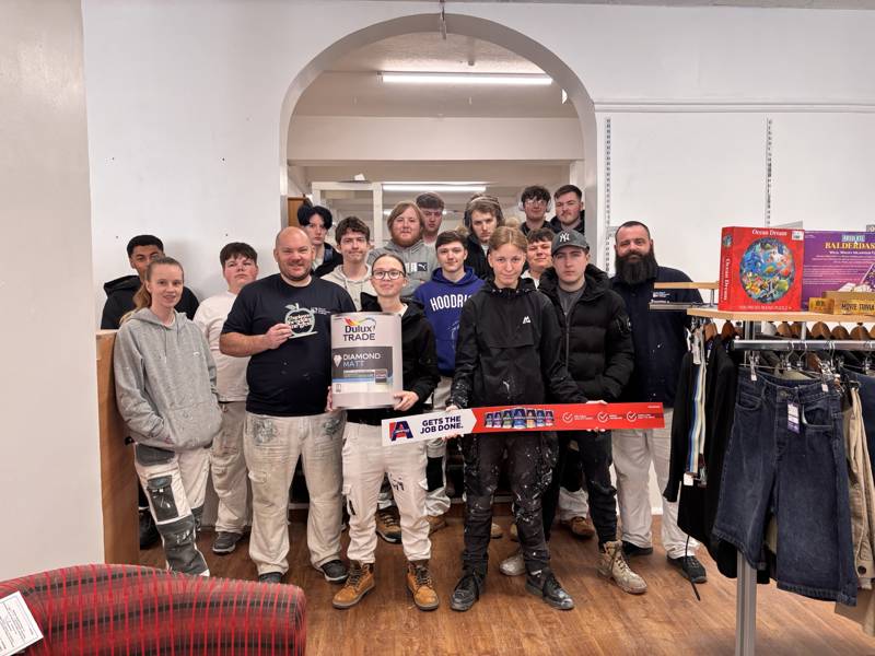 Painting and Decorating students at DEBRA Southsea after completing their community project