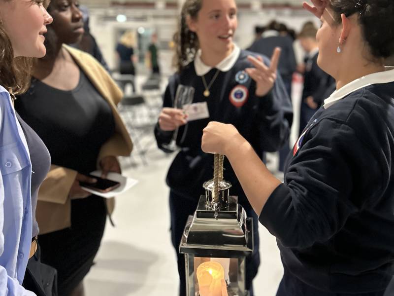 Students at Portsmouth International Port