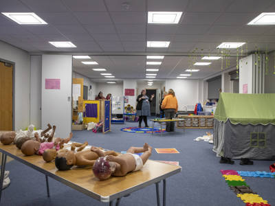 A childcare training room at City of Portsmouth College 