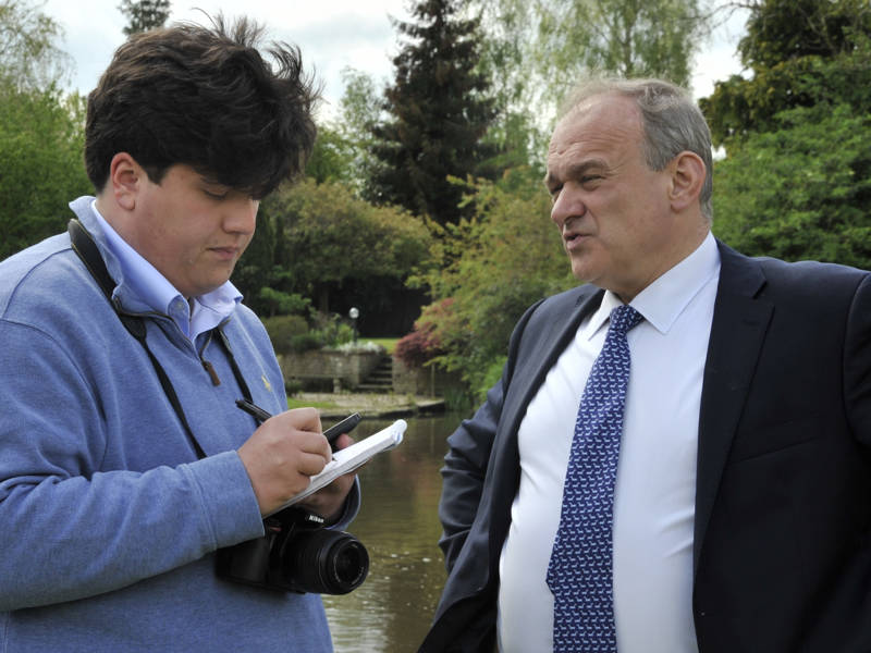 Nathaniel interviewing Lib Dem leader Ed Davey