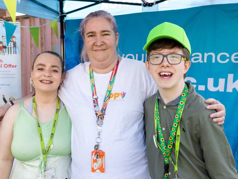 Three visitors to the Moving Forward event, hosted at City of Portsmouth College for the first time