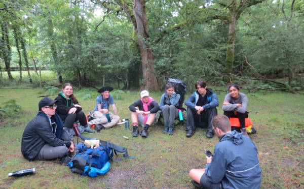 Group of Duke of Edinburgh silver award students in the New Forest